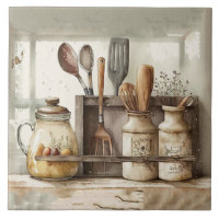 Farmhouse Russos Utensílios Cozinha Azulejo cerâmi