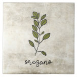 Farmhouse Rustic Herbs Orégano<br><div class="desc">As ervas de Orégano em um fundo rústico. Script simples. Um gráfico de aquarela simples foi usado para fazer este azulejo cerâmico de fazenda.</div>