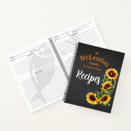 Farmhouse Sunflower Black Chalkboard Receita Espir