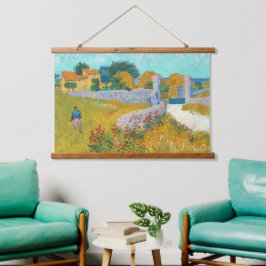 Farmhouse Van Gogh Na Proveniência Muro De Madeira