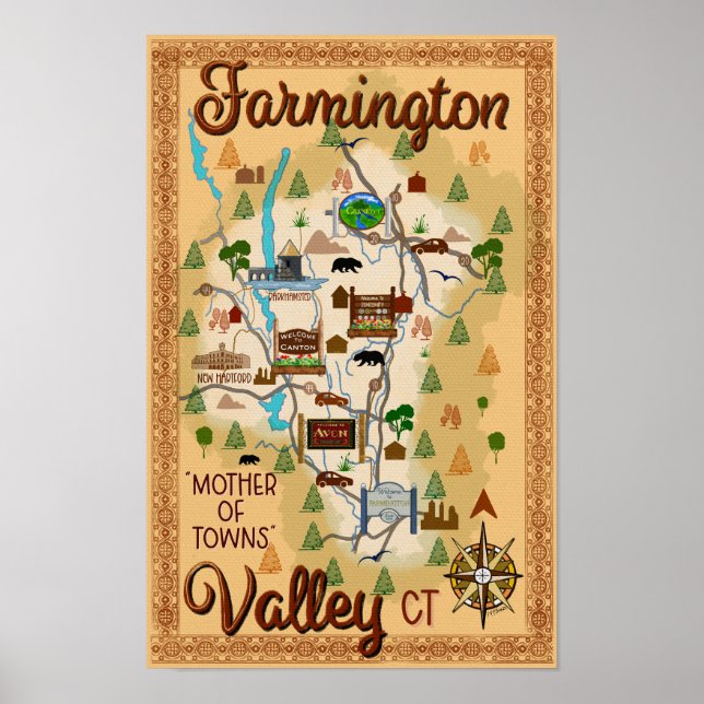 Farmington Valley, Connecticut 11x17 poster (Frente)
