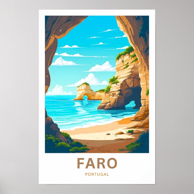 Faro Portugal Viagem Impressão (Frente)