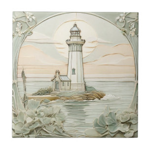 Farol Arte Nouveau Faux Alivio Pastel Mint