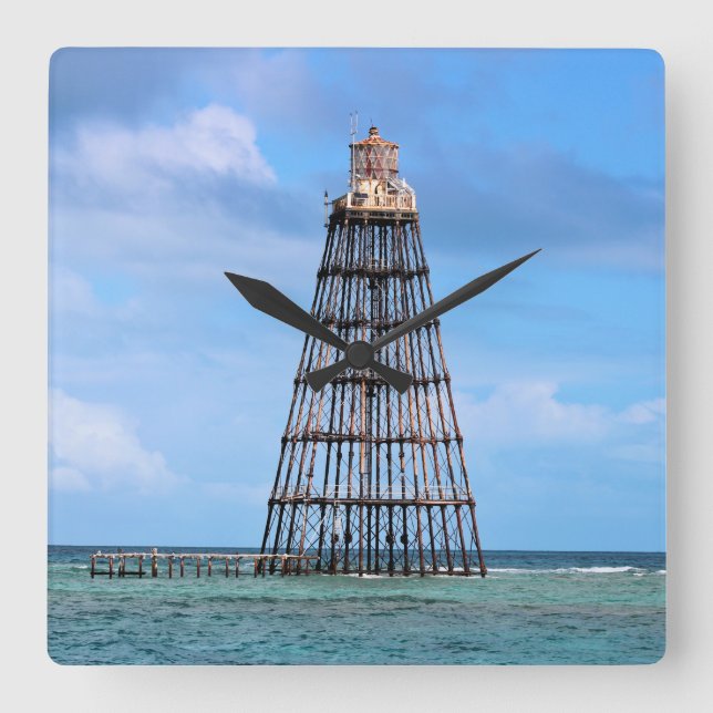 Farol-Chave de Areia, Relógio de Parede Quadrado d (Frente)