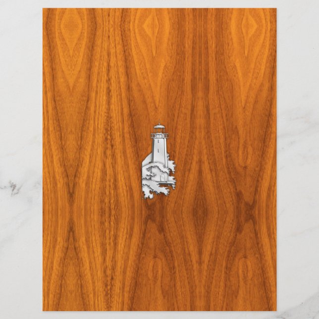 Farol Chrome Style no Decor de Madeira Teak (Frente)