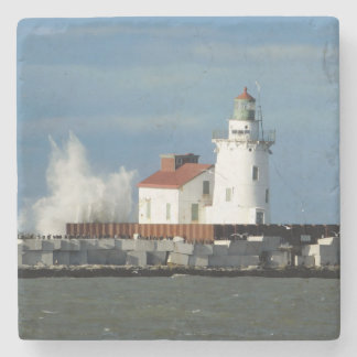 Farol com Porta copos de pedra de onda