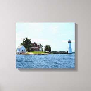 Farol da ilha da rocha, canvas de New York