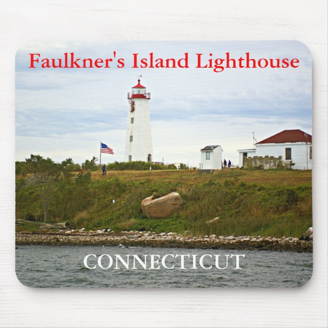 Farol da Ilha de Faulkner, Mousepad de Connecticut (Frente)