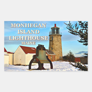 Farol da ilha de Monhegan, etiquetas de Maine