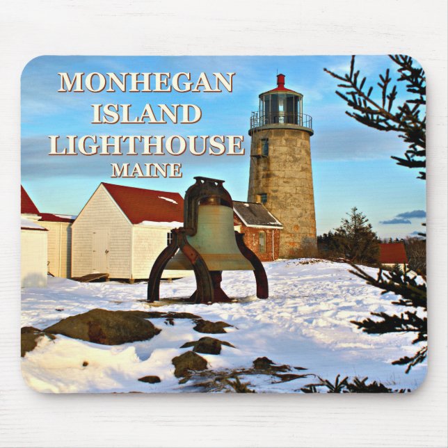 Farol da Ilha Monhegan, Maine Mousepad (Frente)
