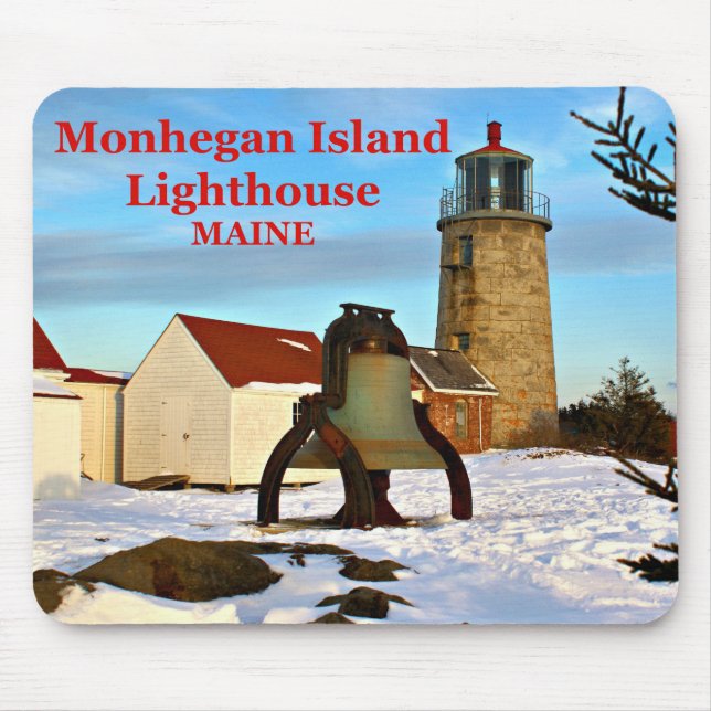 Farol da Ilha Monhegan, Maine Mousepad (Frente)