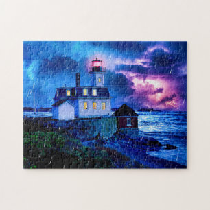 Farol da Ilha rosa - Quebra-cabeça de Newport RI J