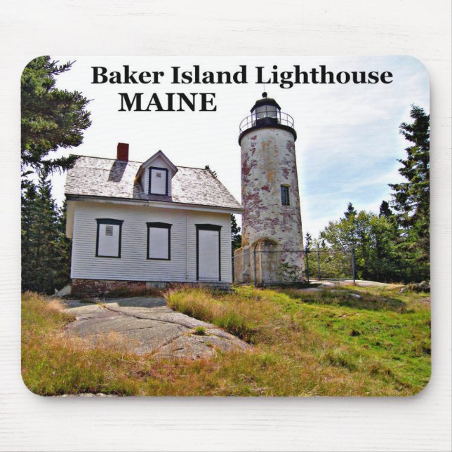 Farol de Baker Island, Maine Mousepad (Frente)