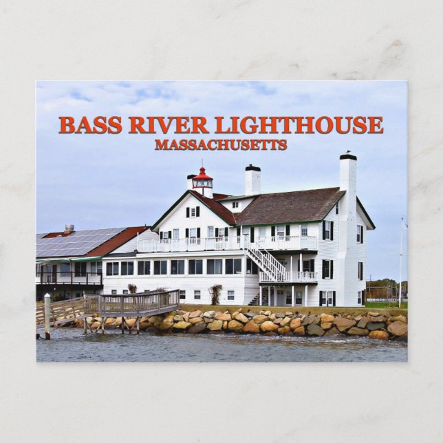 Farol de Bass River, cartão postal de Massachusett (Frente)