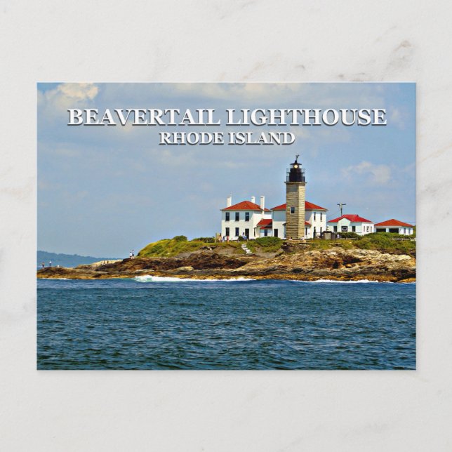 Farol de Beavertail, cartão postal de Rhode Island (Frente)