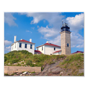 Farol de Beavertail, Impressão de Foto Rhode Isla
