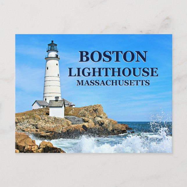 Farol de Boston, Massachusetts Cartão Postal (Frente)
