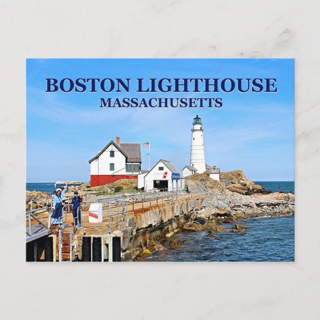 Farol de Boston, Massachusetts Cartão Postal (Frente)