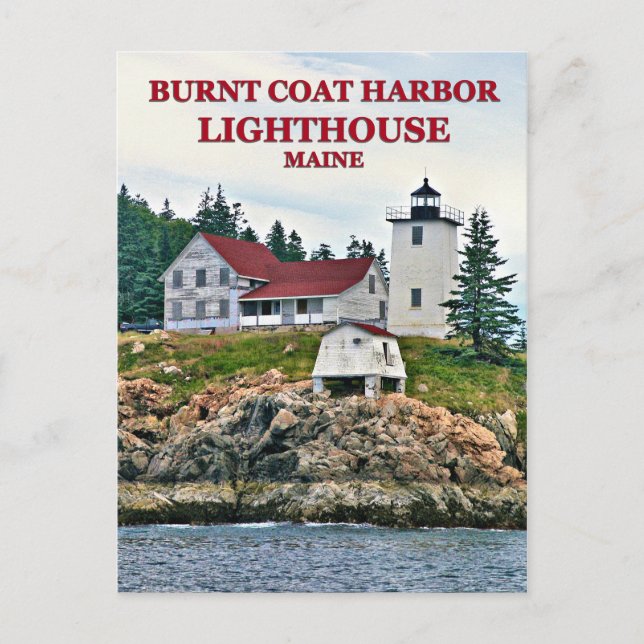 Farol de Burnt Coat Harbor, Maine Cartão Postal (Frente)