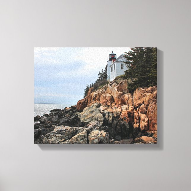 Farol de Cabeça de Bass Harbor, Maine Canvas Print (Frente)