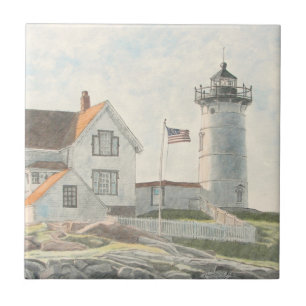 Farol de Cape Neddick Aquarela