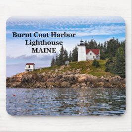 Farol de Casaco Harbor queimado, Maine Mousepad