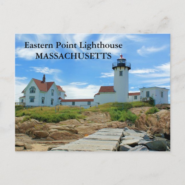 Farol de Eastern Point, cartão postal de Massachus (Frente)