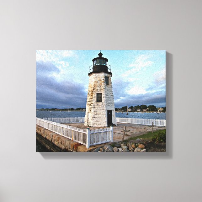 Farol de Goat Island, Rhode Island Canvas Print (Frente)