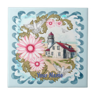Farol de margarida rosa