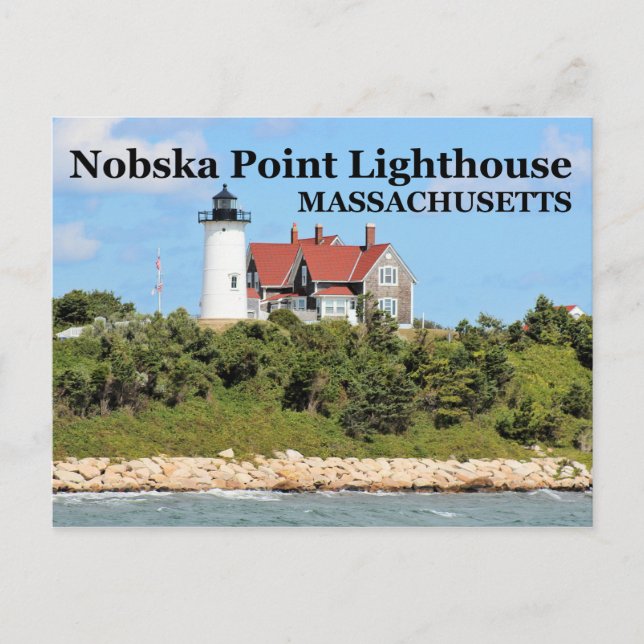 Farol de Nobska Point, Cartão postal de Massachuse (Frente)