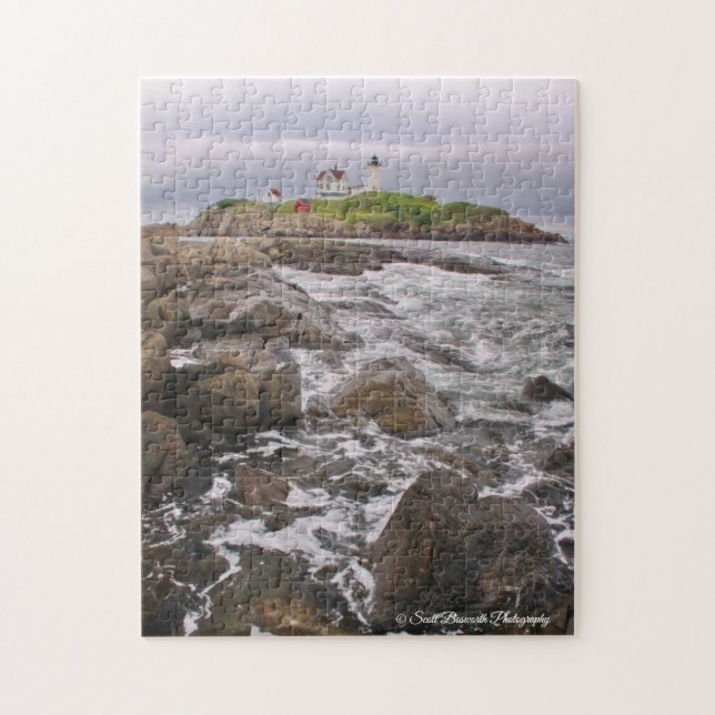 Farol de Nubble - Quebra-cabeça Maine Jigsaw (Vertical)