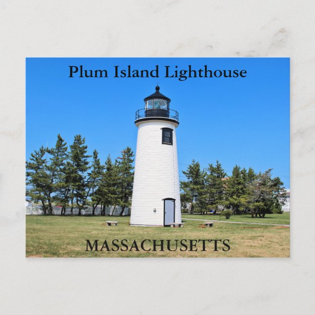 Farol de Plum Island, cartão postal de Massachuset (Frente)