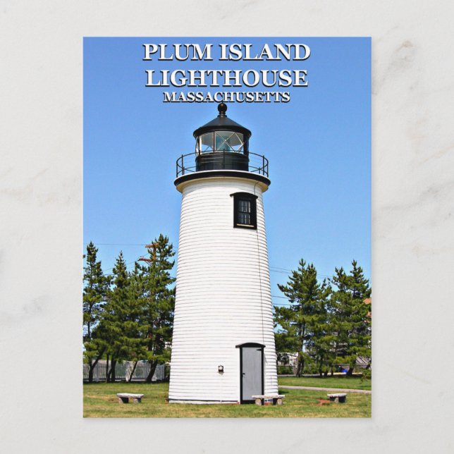 Farol de Plum Island, cartão postal de Massachuset (Frente)