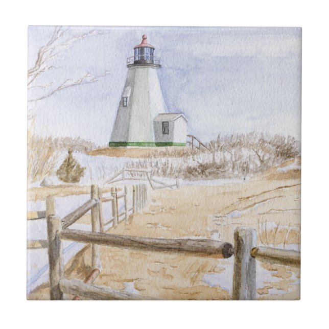 Farol de Plymout Aquarela (Frente)