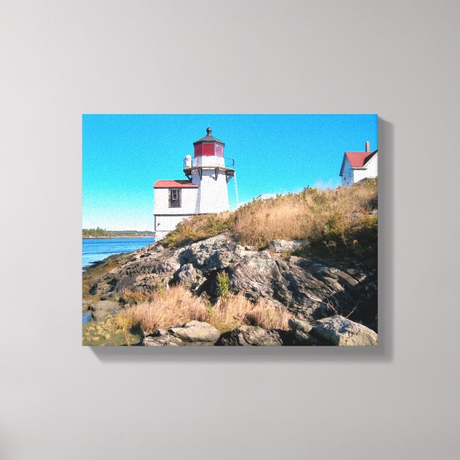 Farol de Ponto de Esquilo, Maine Canvas Print (Frente)