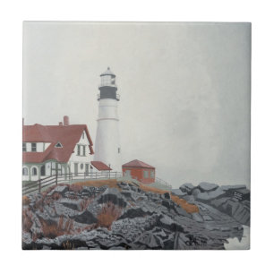 Farol de Portland Head na Névoa