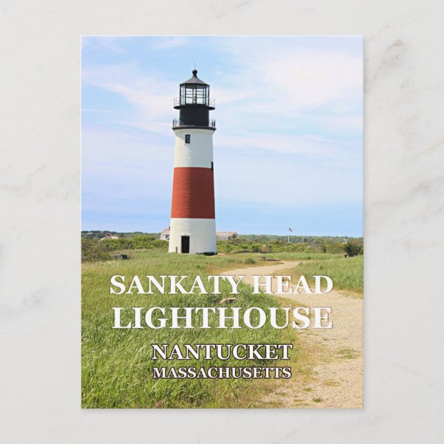 Farol de Sankaty Head, Nantucket MA Cartão Postal (Frente)