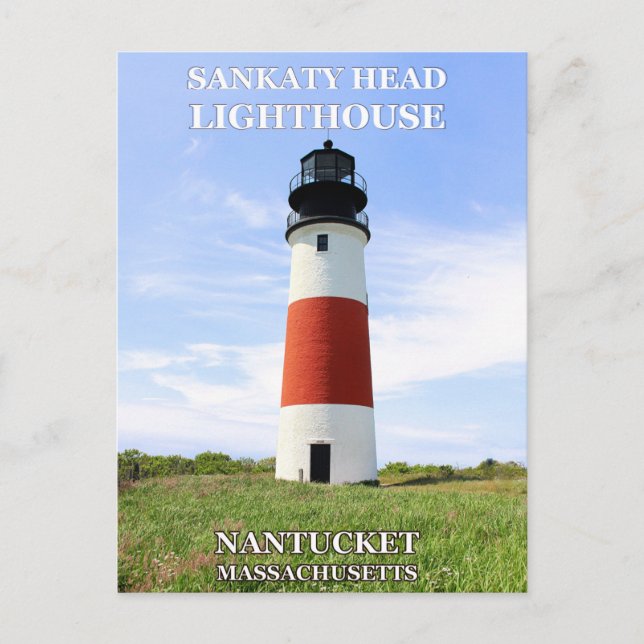 Farol de Sankaty Head, Nantucket MA Cartão Postal (Frente)