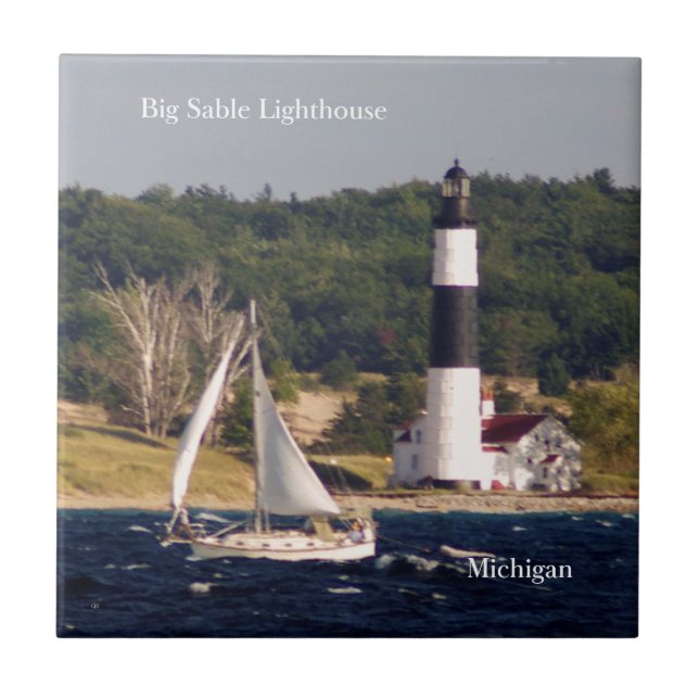 Farol de vela grande e azulejo de barco (Frente)