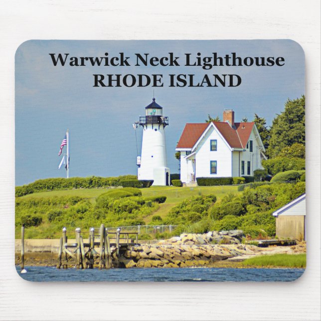 Farol do pescoço de Warwick, Rhode - ilha Mousepad (Frente)