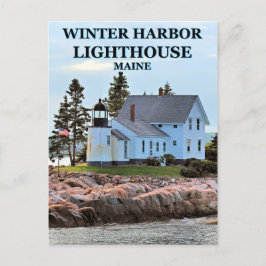 Farol do porto de inverno, cartão postal Maine