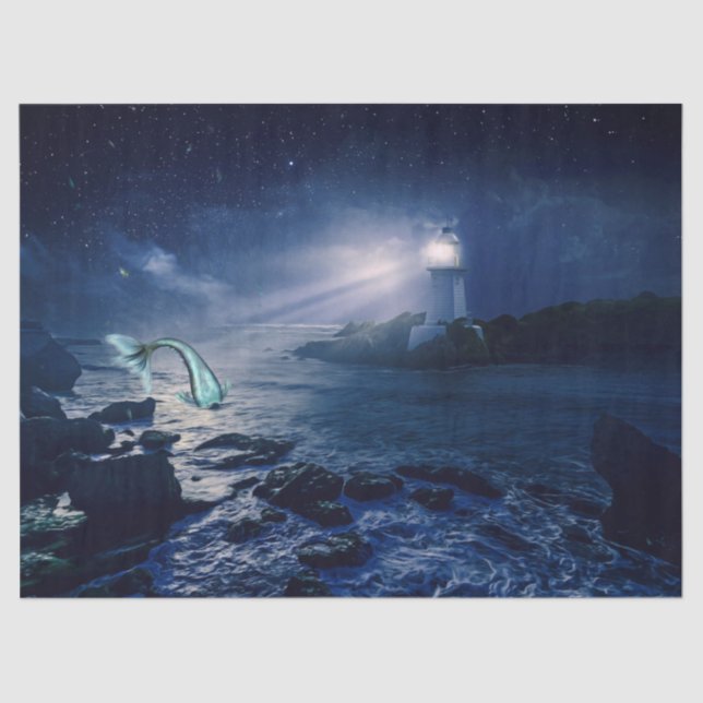 Farol e Papel Tecido Sereia (Frente )