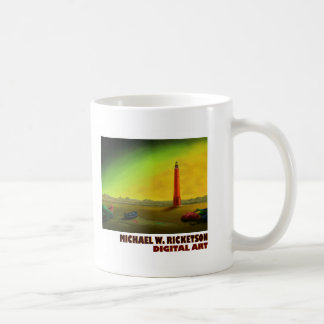 Farol em uma caneca estéril da paisagem