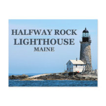 Farol Halfway Rock, Maine Cartão Postal