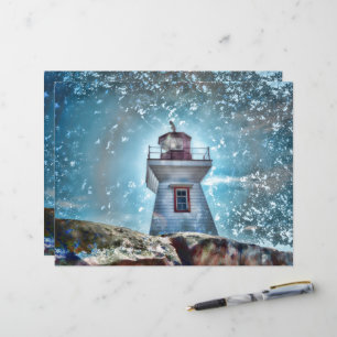 Farol Oceano Azul Náutico Rústico Costeiro