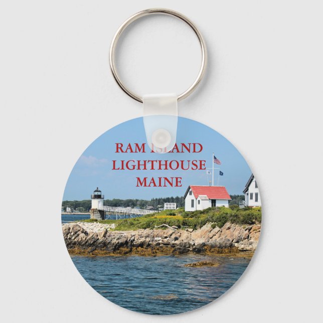 Farol Ram Island, Maine Chaveiro (Frente)