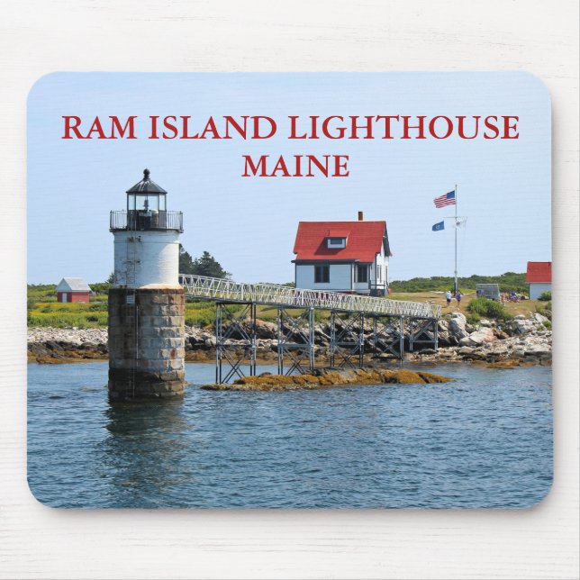 Farol Ram Island, Maine Mousepad (Frente)