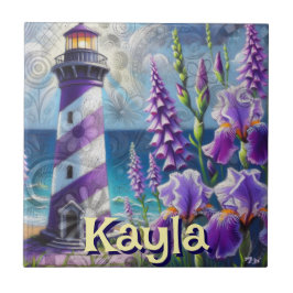 Farol Roxo com Foxglove & Iris Personalizado