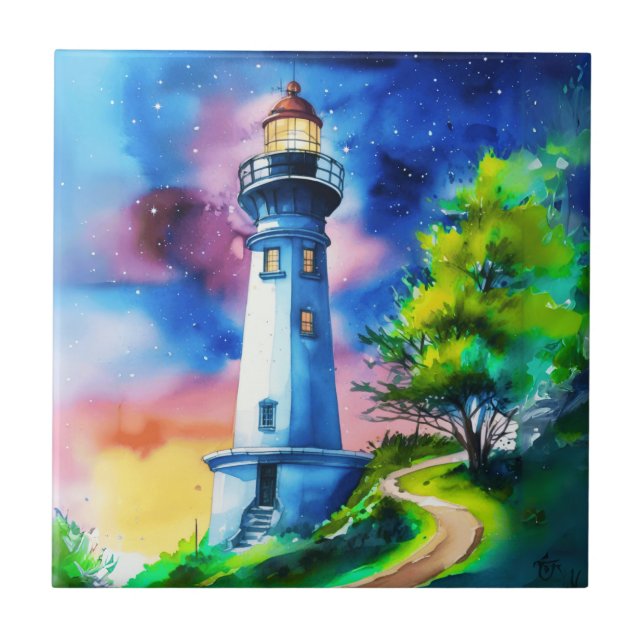 Farol sob um céu estrelado (Frente)