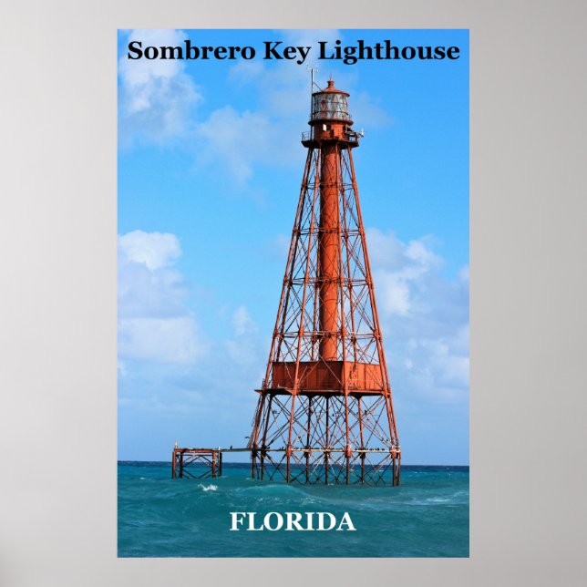Farol Sombrero Key, Poster da Flórida (Frente)